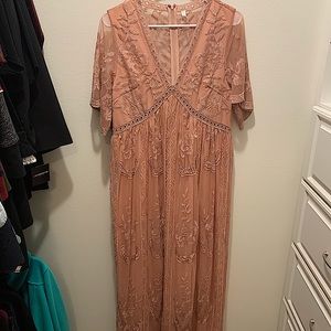 Pink Blush Maternity Lace Dress Large